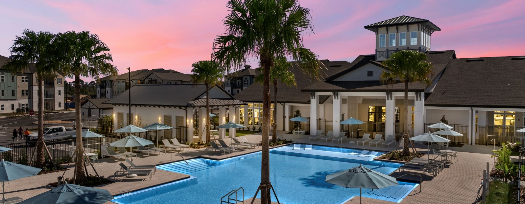 Sunset Pool Aerial